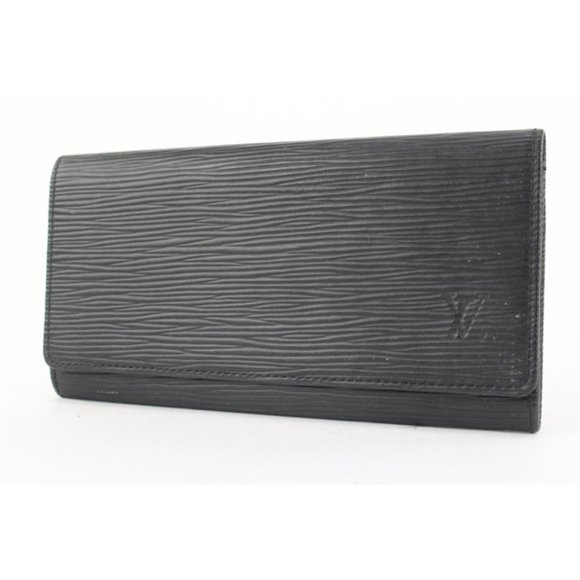 Louis Vuitton Black Porte Tresor Flap Wallet